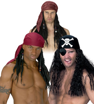 Pirate Bandana with Hair