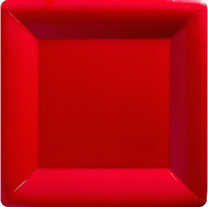 Apple Red Square Paper Dinner Plates