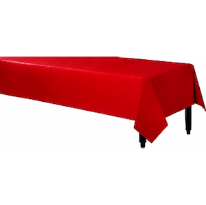 Apple Red Rectangular Plastic Table Cover