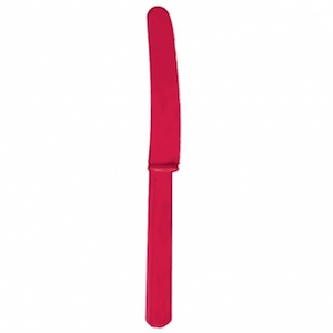 Apple Red Plastic Knives