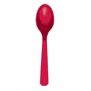 Apple Red Plastic Spoons
