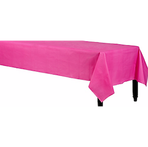 Bright Pink Rectangular Plastic Table Cover