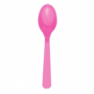 Bright Pink Plastic Spoons