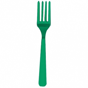 Festive Green Plastic Forks