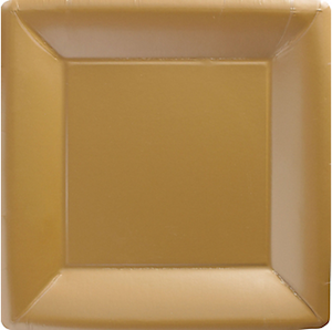 Gold Square Paper Dinner Plates