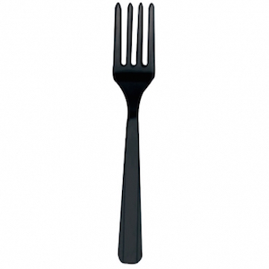 Jet Black Plastic Forks