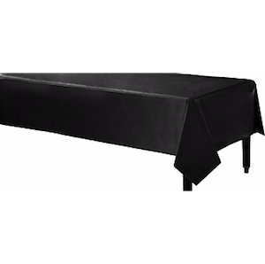 Jet Black Rectangular Plastic Table Cover