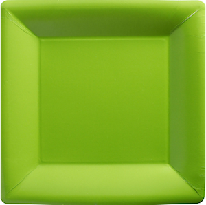 Kiwi Green Square Paper Dinner Plates