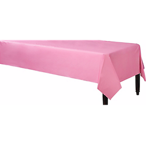 New Pink Rectangular Plastic Table Cover