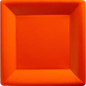 Orange Square Paper Dinner Plates