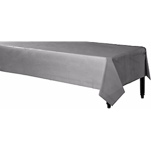 Silver Rectangular Plastic Table Cover