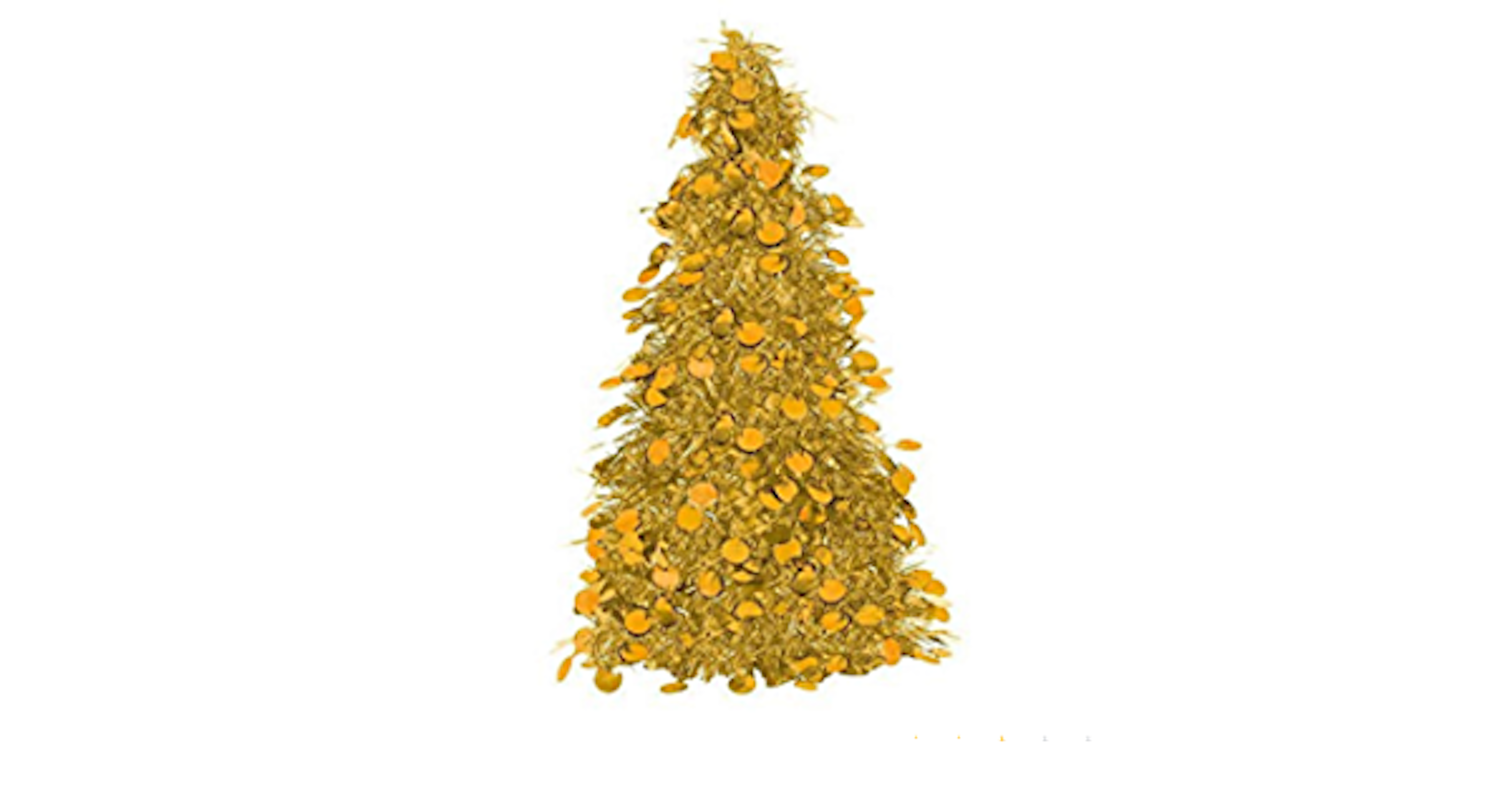 Gold Tinsel Christmas Tree Centrepiece