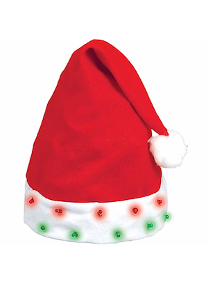 Flashing Light Bulb Santa Hat