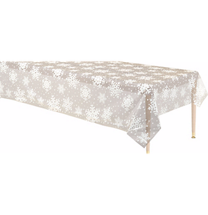 Snowflake Clear Plastic Table Cover