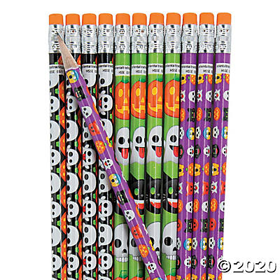 Halloween Emoji Pencils - 12 Pieces