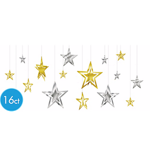 3D Gold and Silver Star Decorating Kit