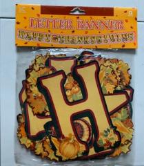 Thanksgiving Letter Banner Turkey Farmland