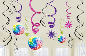 Disco Fever Hanging Swirl Decorations