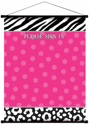 Zebra Party Sign In Scroll